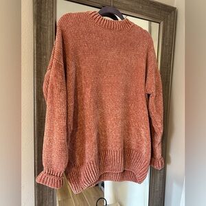 Zenana Outfitters Pink Cowl Neck Sweater